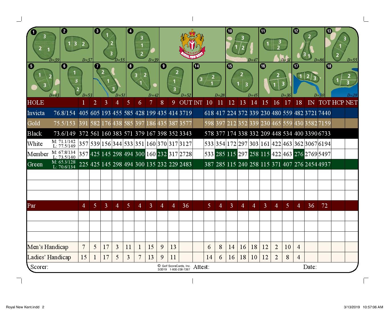 Scorecard - Royal New Kent Golf Club